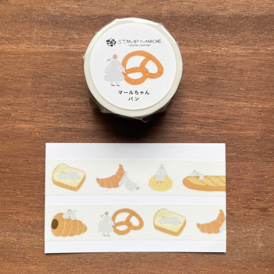 Stamp Marche Marl-chan Washi Tape - Bread (1.8cm)