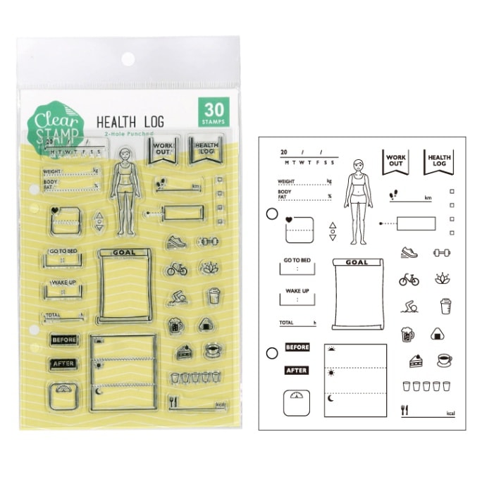 クリアスタンプ HEALTH　LOG こどものかお