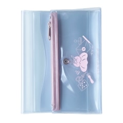 数量限定】isshoni. ペンケース付きノートカバー PVC A6 ペールピンク