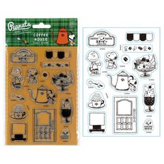 スヌーピー クリアスタンプシート COFFEE HOUSE こどものかお｜ノート