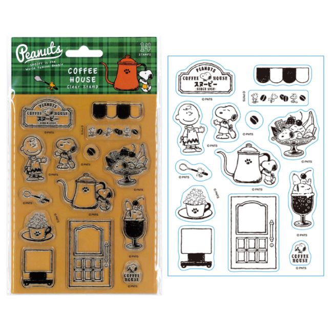 スヌーピー クリアスタンプシート COFFEE HOUSE 004 こどものかお