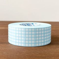 ラベラーシール ギンガムチェック ライトブルー