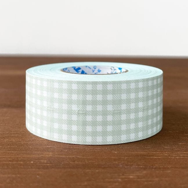 ラベラーシール ギンガムチェック グレー