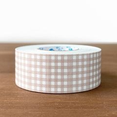 ラベラーシール ギンガムチェック ダスティーピンク