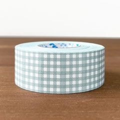 ラベラーシール ギンガムチェック ダスティーブルー