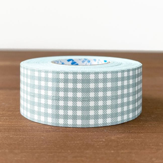 ラベラーシール ギンガムチェック ダスティーブルー