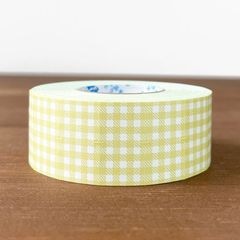 ラベラーシール ギンガムチェック ダスティーイエロー