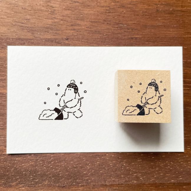 イエティくん イラストスタンプ 雪かき