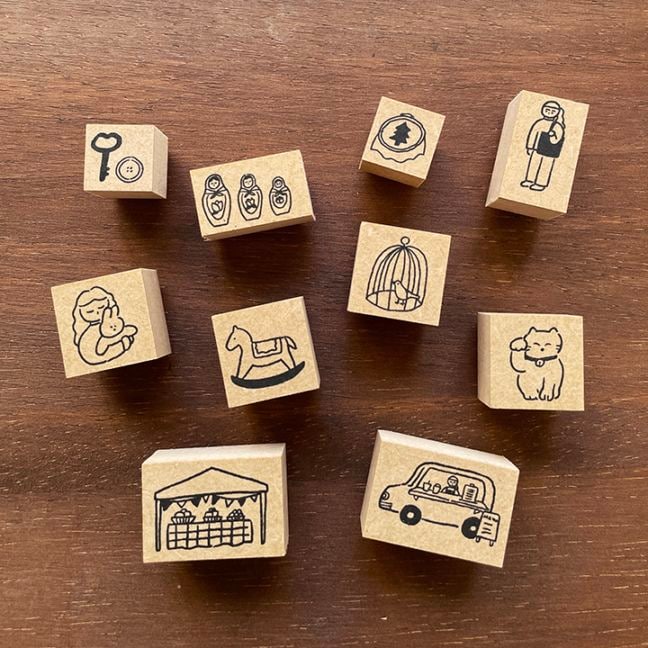 いそのけい 絵日記スタンプ単品｜02 蚤の市