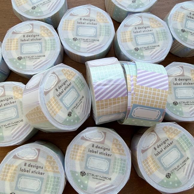 ラベラーシール PatternMix 03 のんびり散歩 8柄