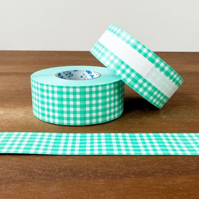 ラベラーシール ギンガムチェック ピクニックグリーン｜封かん