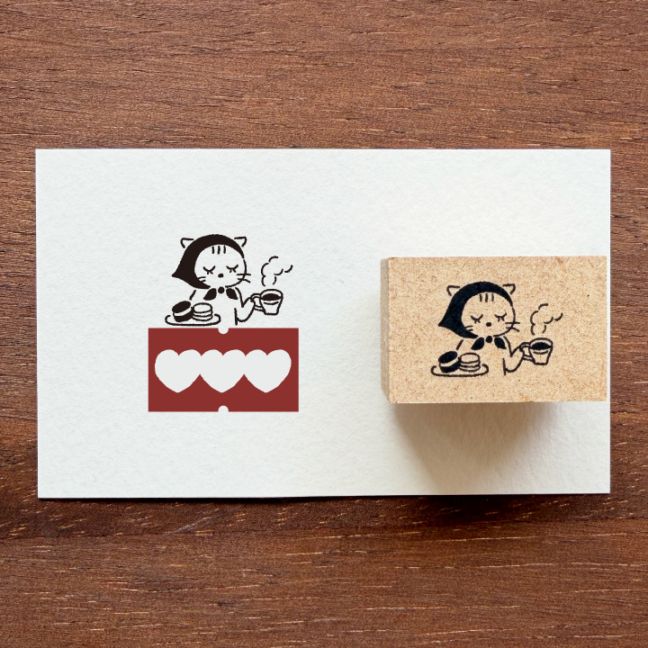 ラベとも スタンプ アフタヌーン・スカーフねこ