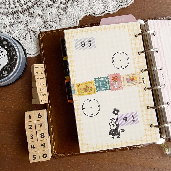 曜日スタンプ 7個セット 全3種類（b-507-509） | 手帳スタンプ,日付