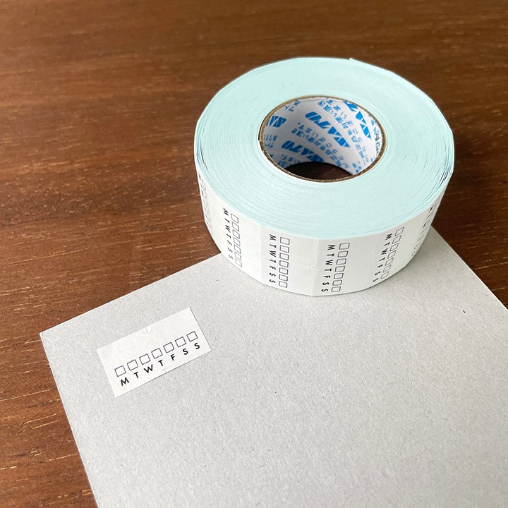 手帳のラベラーシール 週間ハビットトラッカー 黒