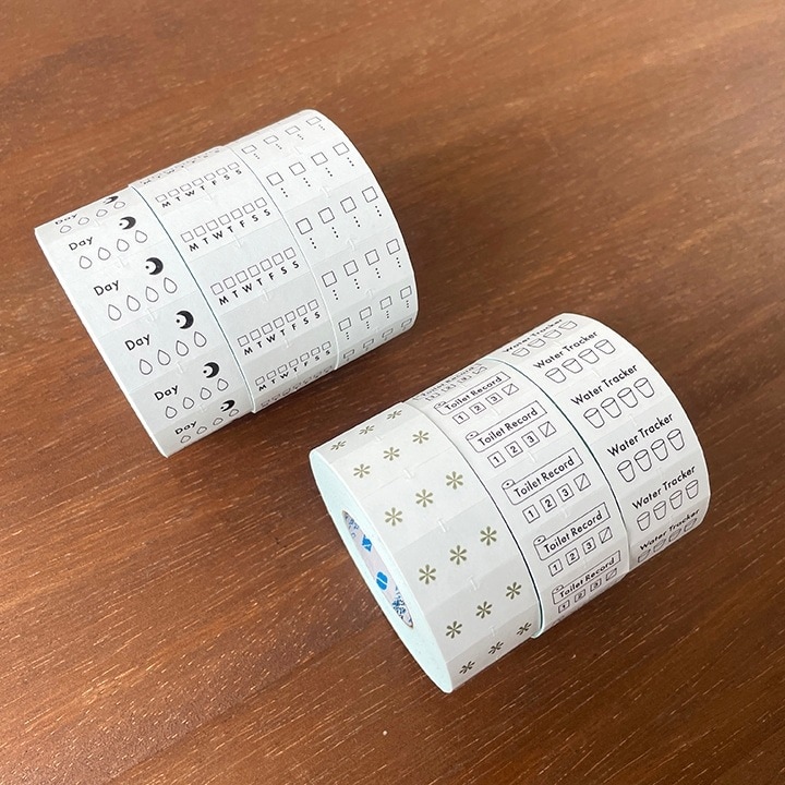 手帳のラベラーシール 水分補給 黒