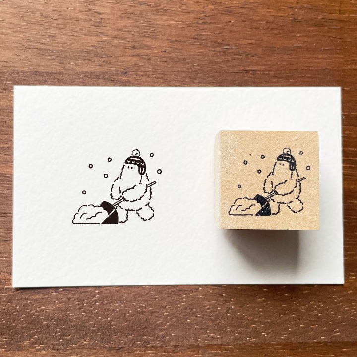 イエティくん イラストスタンプ 雪かき