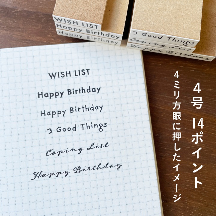 【オーダー制】一行ゴム印 英文字 4号