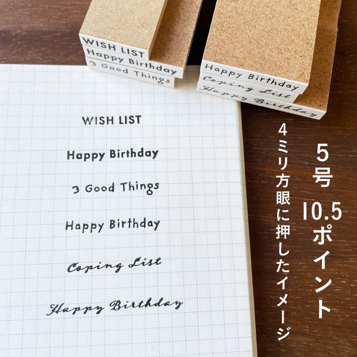 【オーダー制】一行ゴム印 英文字 5号