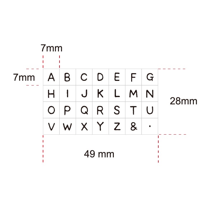 プチ文字スタンプセット 小・アルファベット大文字(2) こどものかお