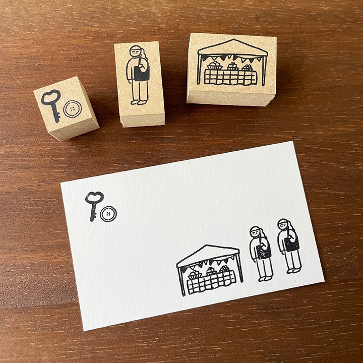 いそのけい 絵日記スタンプ単品｜02 蚤の市