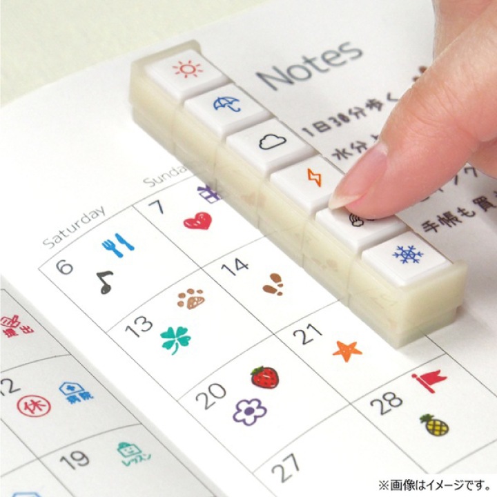 こどものかお ポチッと6 ポチッとシックス スケジュール帳に メーカー 作家で探す こどものかお スタンプマルシェ オリジナル手帳スタンプ