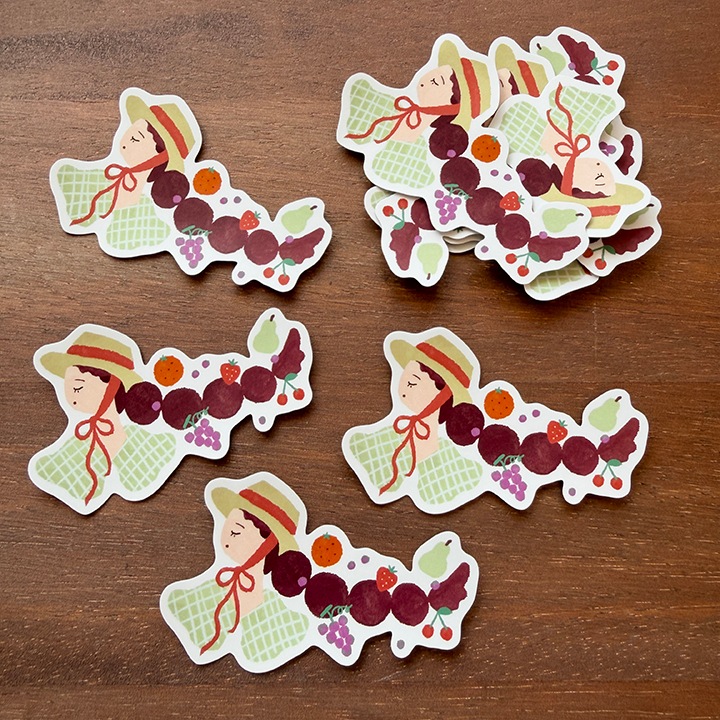 ダイカットステッカー Long, Long Hair 04 フルーツ | その他文具