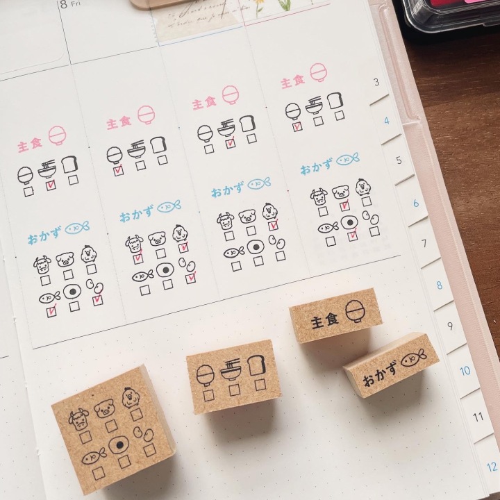 主菜の食材チェック バーチカルサイズ（b-403）