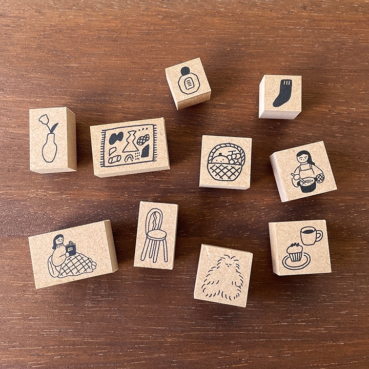 ⭐専用ページ⭐️国内作家✨️スタンプ✨️百均✨️文具✨️おまとめ✨️別注オーダー✨️ いそのけい 絵日記スタンプBOX｜01 おうち時間 | メーカー・作家で探す