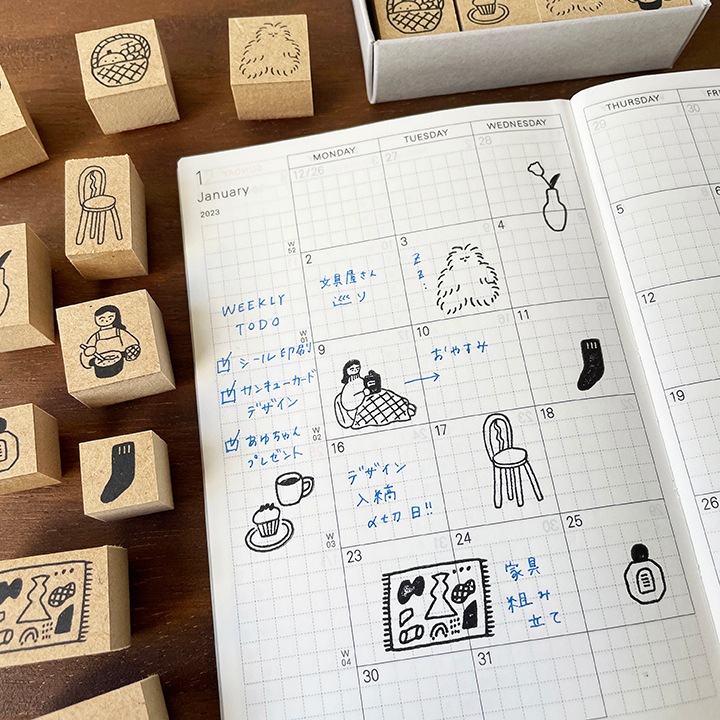 いそのけい 絵日記スタンプ単品｜01 おうち時間