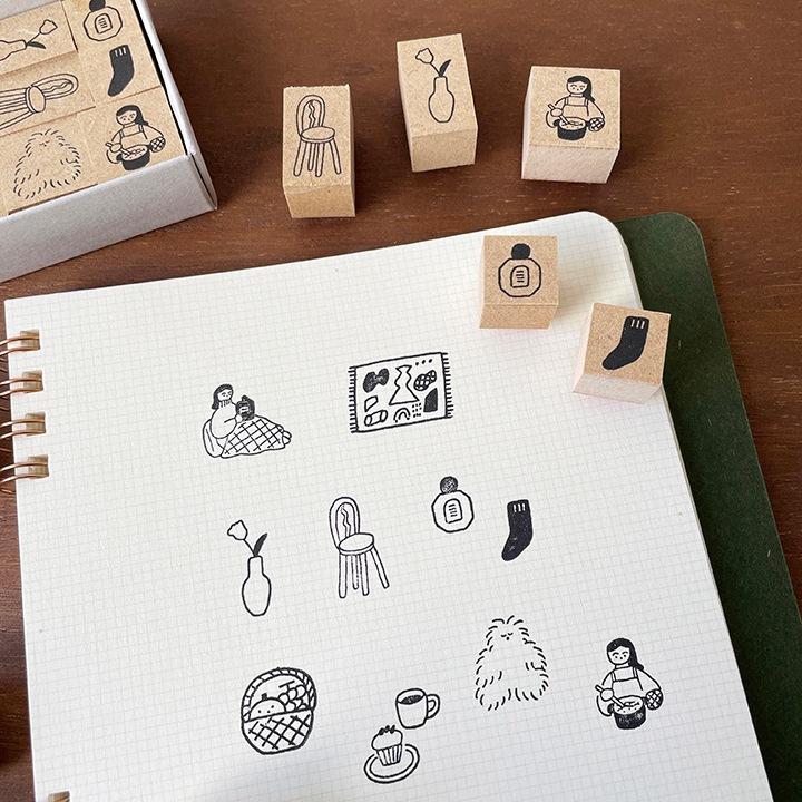 いそのけい 絵日記スタンプ単品｜01 おうち時間