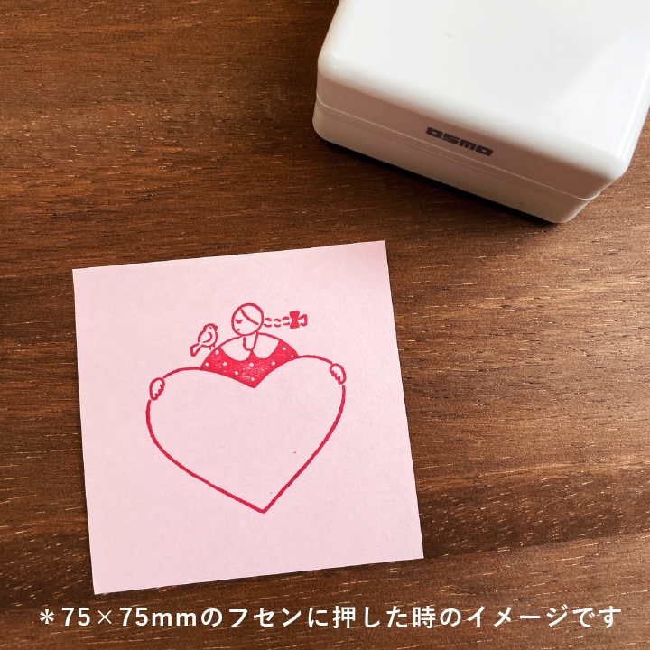 マールちゃん メモスタンプ ハート シャチハタ OSMO(オスモ)50×50mm