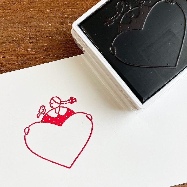 マールちゃん メモスタンプ ハート シャチハタ OSMO(オスモ)50×50mm