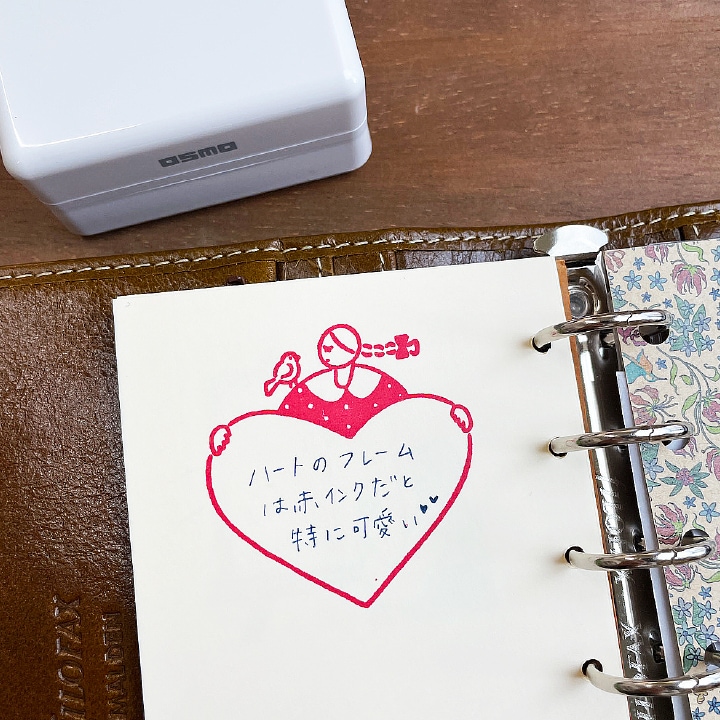 マールちゃん メモスタンプ ハート シャチハタ OSMO(オスモ)50×50mm