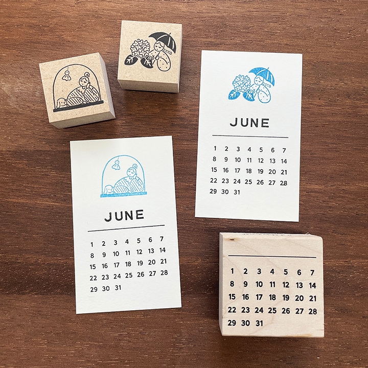 6月のマールちゃん あじさい 季節 イラストスタンプ