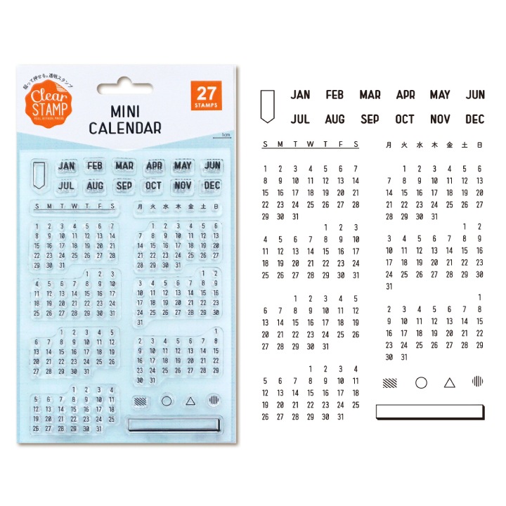 クリアスタンプ MINI CALENDAR こどものかお