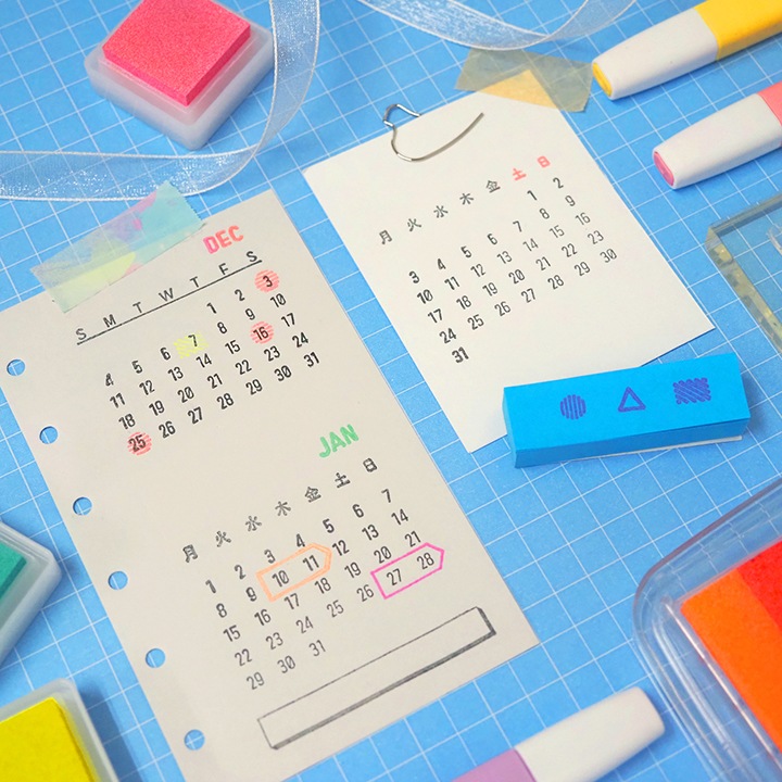 クリアスタンプ MINI CALENDAR こどものかお