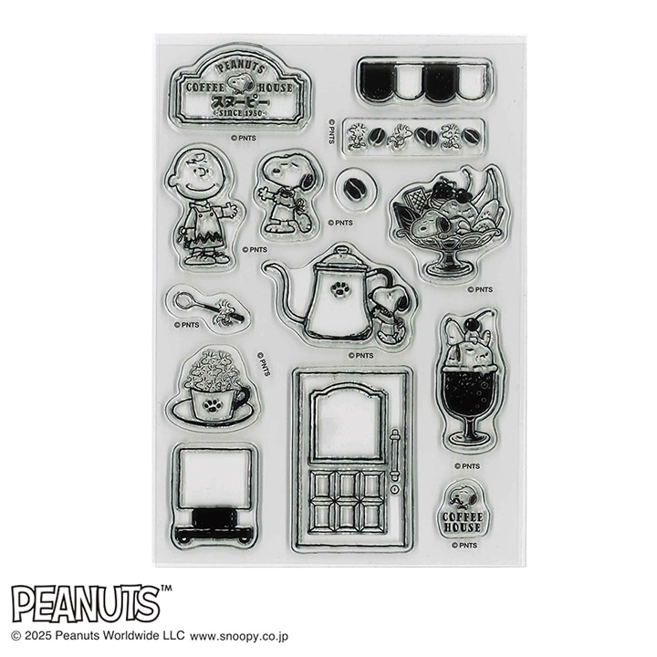 スヌーピー クリアスタンプシート COFFEE HOUSE 004 こどものかお