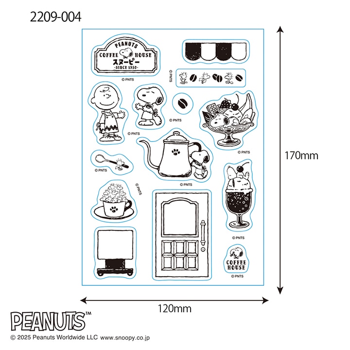 スヌーピー クリアスタンプシート COFFEE HOUSE こどものかお｜ノート