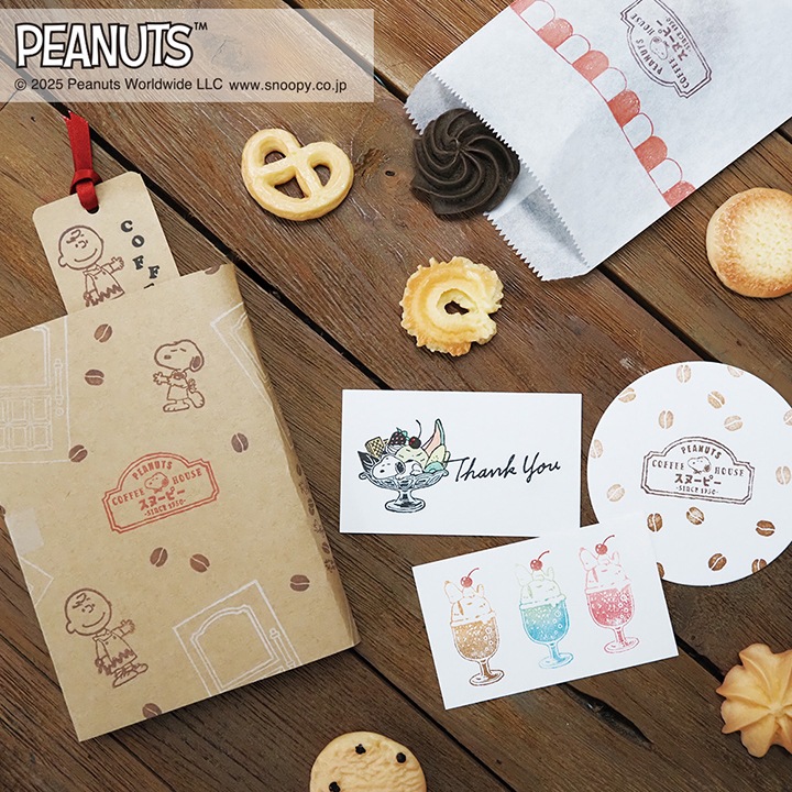 スヌーピー クリアスタンプシート COFFEE HOUSE 004 こどものかお