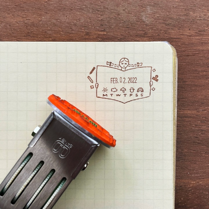 日付印 マールちゃん(ノート) ゴム印製 サンビー 12号小判 テクノタッチデーター