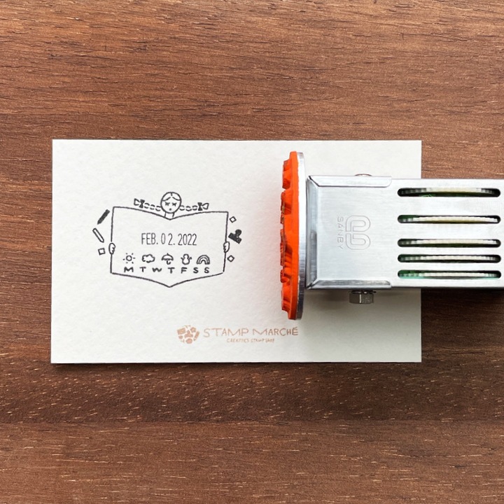 日付印 マールちゃん(ノート) ゴム印製 サンビー 12号小判 テクノタッチデーター