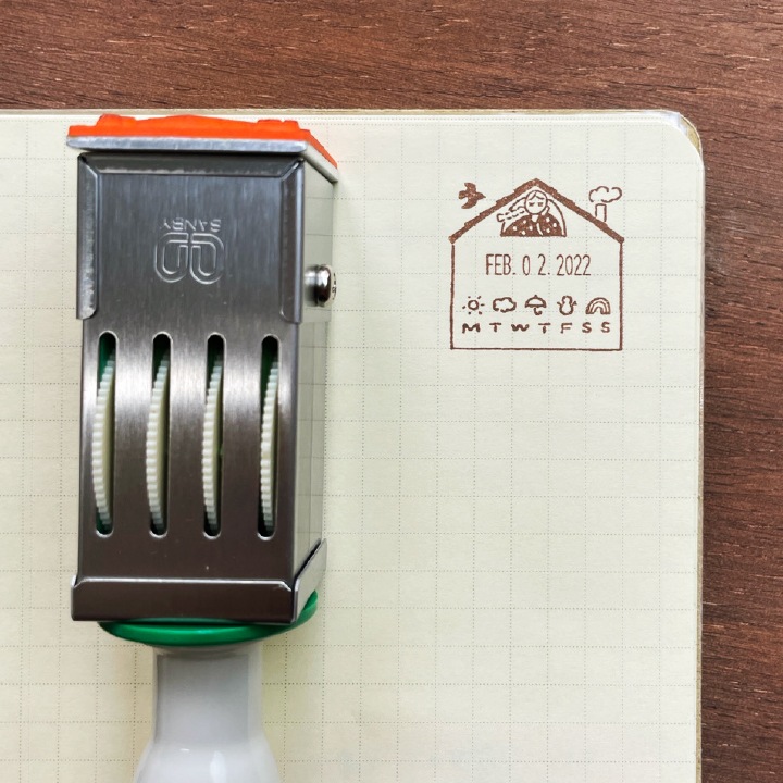 日付印 マールちゃん(おうち) ゴム印製 サンビー 24ミリ角 テクノタッチデーター