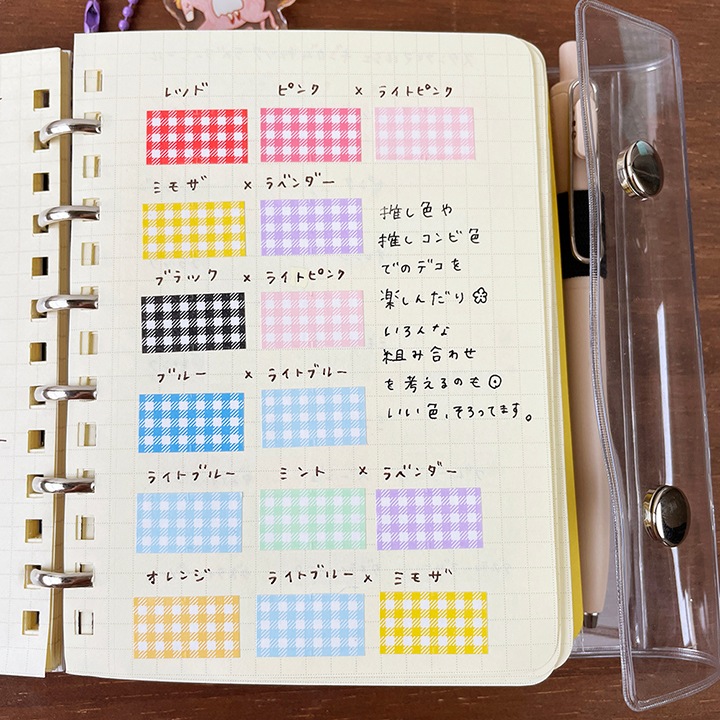 ラベラーシール ギンガムチェック レッド