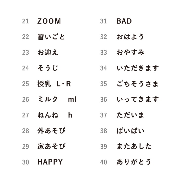 手帳文字スタンプS 日本語ver 全40種類（b-041-01~40）