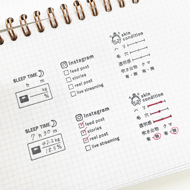 睡眠時間・体重の記録（b-309）