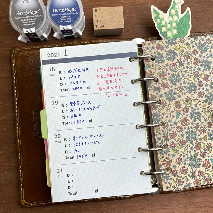 ごはん+総カロリーの記録 英語ver（b-078）