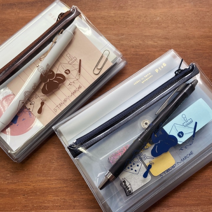 【数量限定】isshoni. ペンケース付きノートカバー PVC A6 ペールピンク