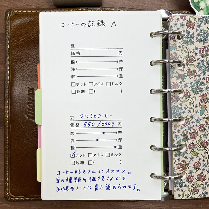 コーヒーの記録 A（b-083）