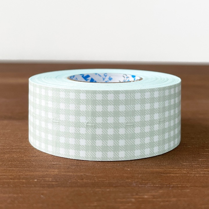 ラベラーシール ギンガムチェック グレー