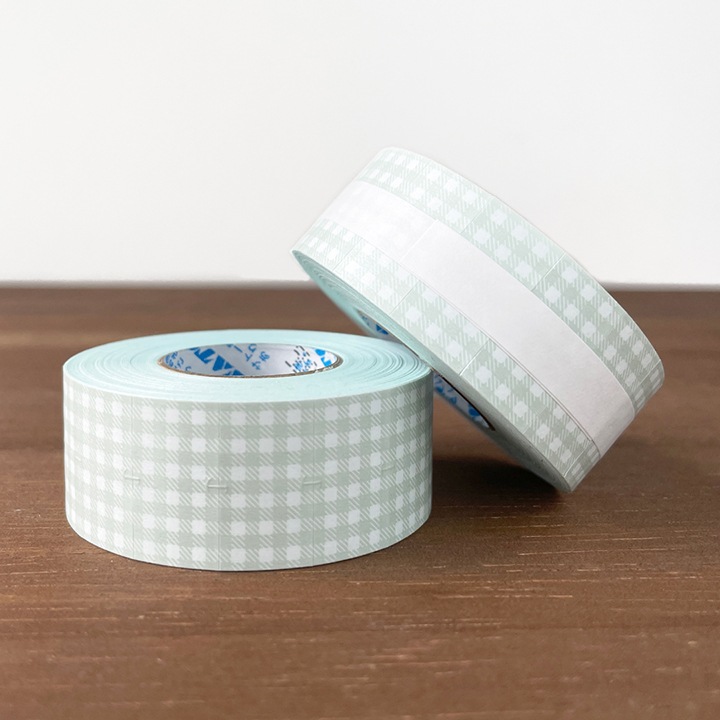 ラベラーシール ギンガムチェック グレー